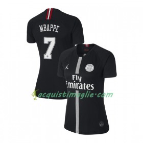 Divisa di Calcio Paris Saint Germain Mbappe 7 Jodan Nero Donna Terza 2018/2019
